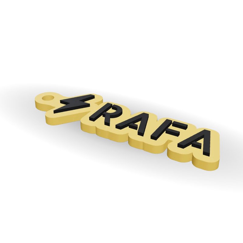 Chaveiro de nome em estêncil com raio