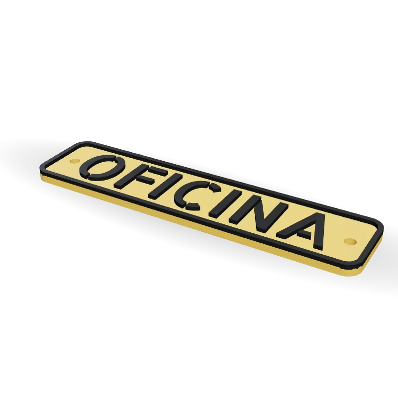 Placa de oficina em estêncil