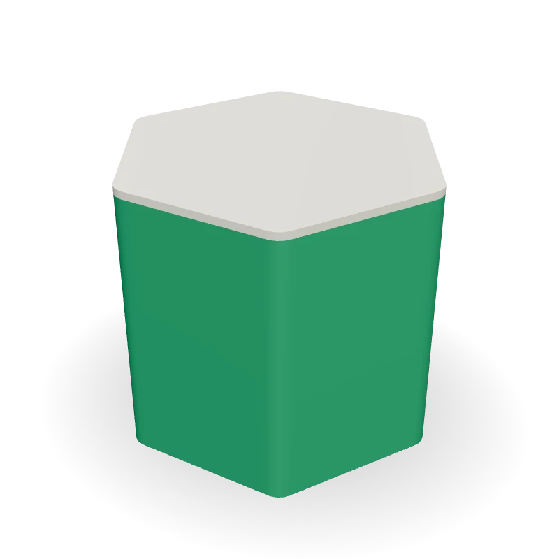 Pote hexagonal com tampa
