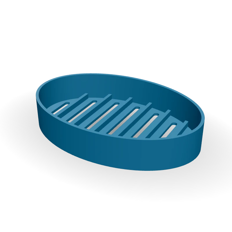 Saboneteira oval com escoamento