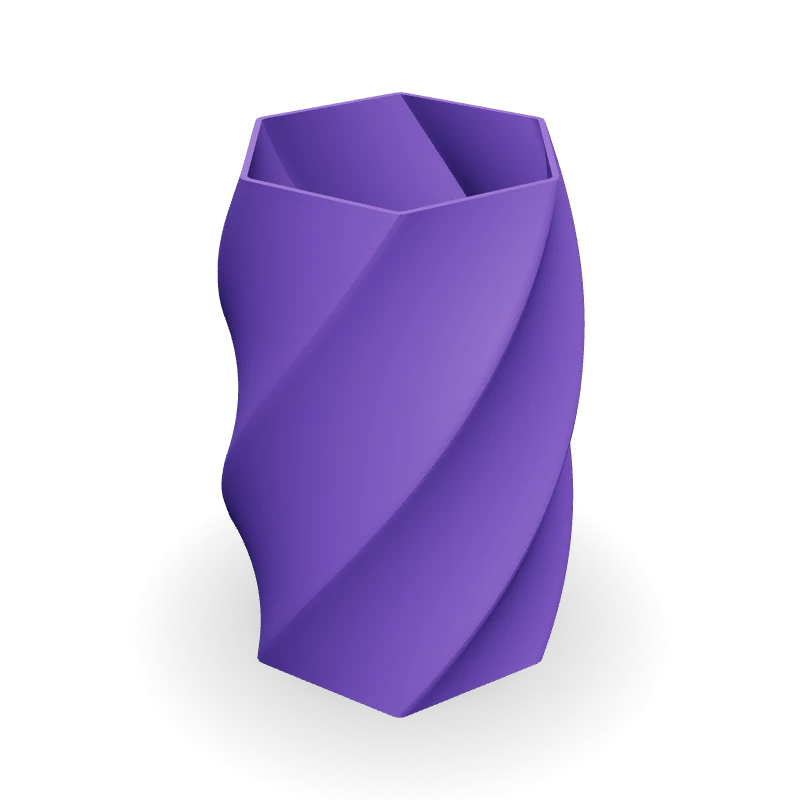 Vaso hexagonal torcido