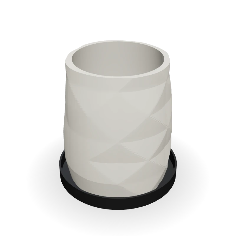 Vaso low poly com prato