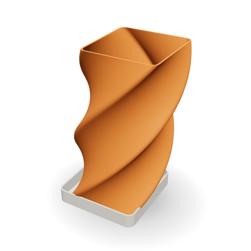 Vaso quadrado espiral