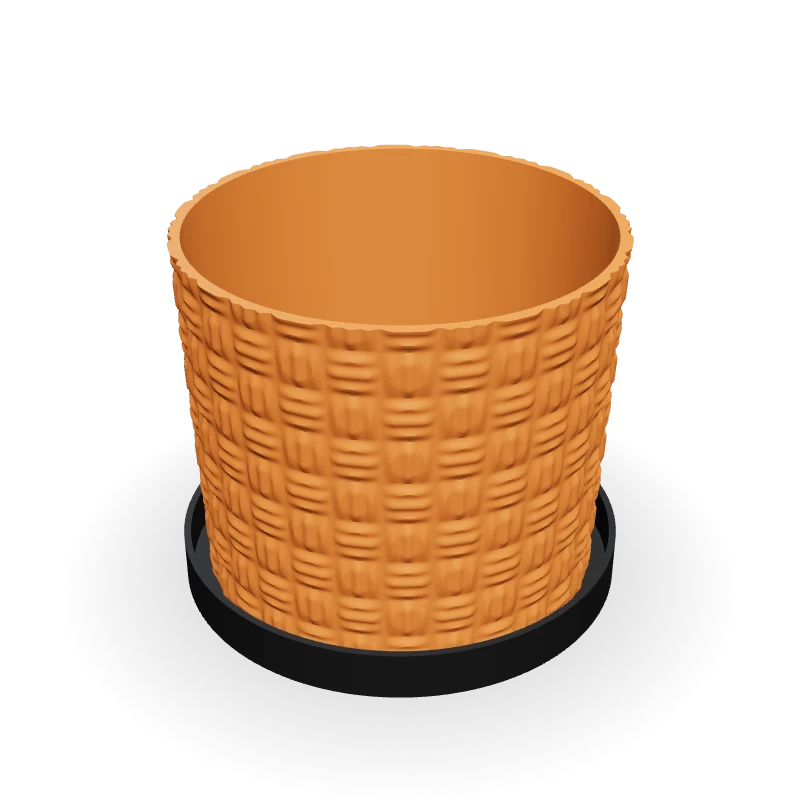 Vaso trançado com prato